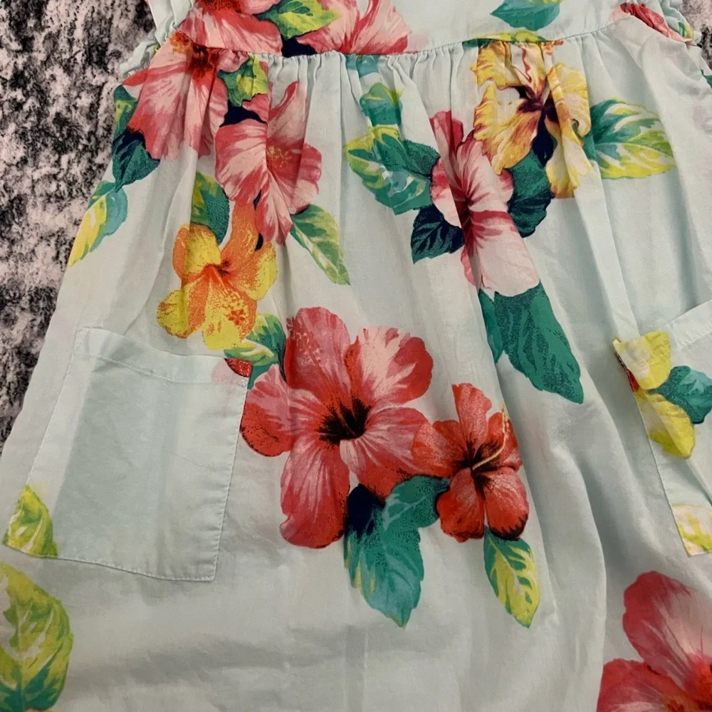 Floral Kids Dress in Blue‎ and Pink size 4